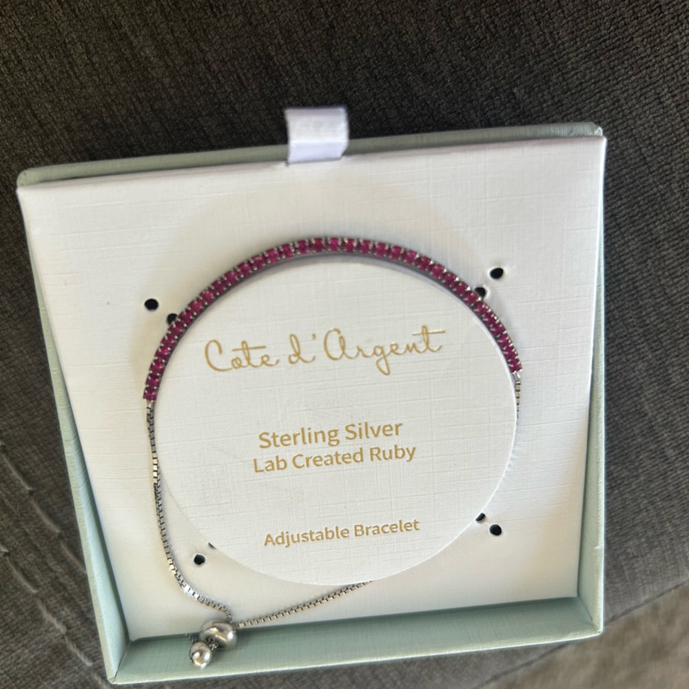 Sterling Silver Lab Created Ruby Necklace